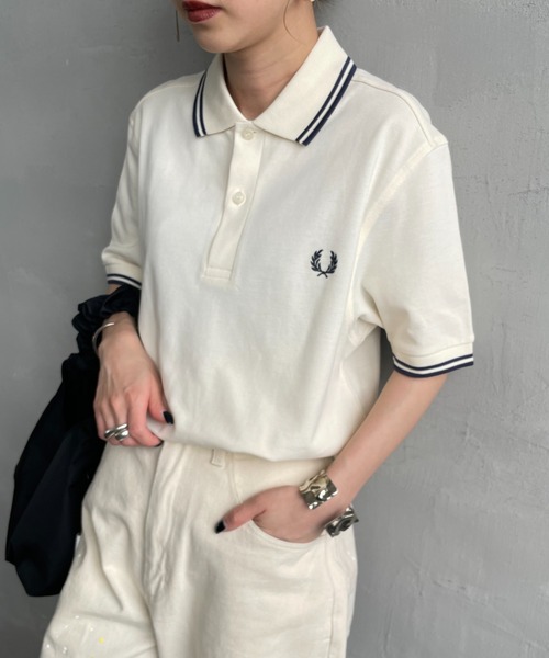 「FRED PERRY」 半袖ポロシャツ L キナリ レディース