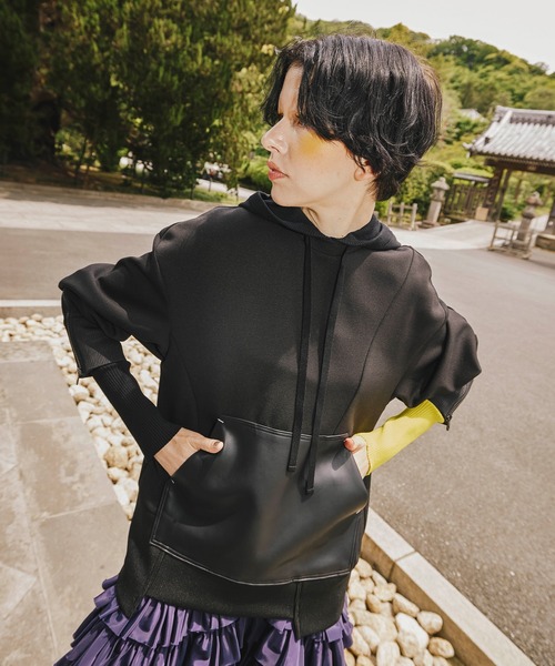 トレーナー スウェット SQUARE SLEEVE BIG POCKET TOP レディース_5