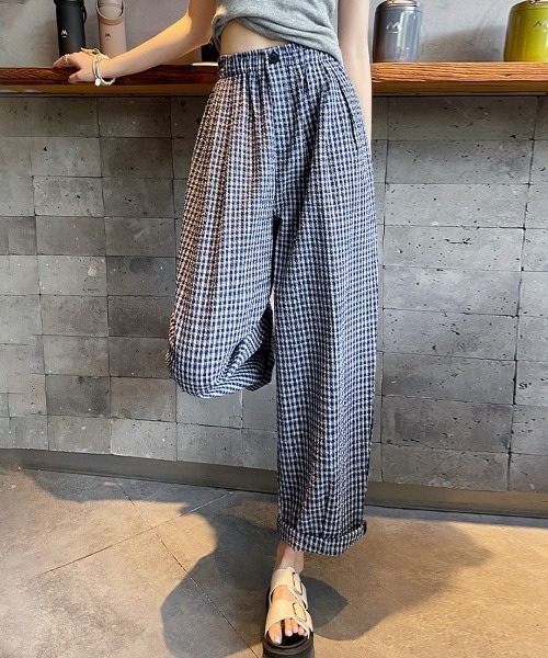 Petty ペティー チェック柄 ワイドパンツ パンツドットジェーピー Pants.jp インポートチェックワイド