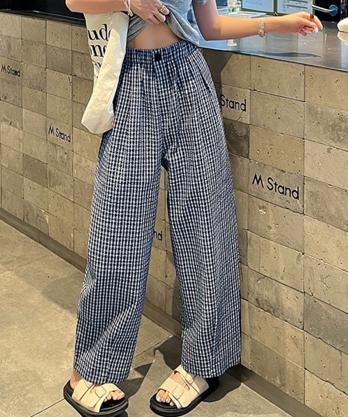 Petty ペティー チェック柄 ワイドパンツ GEMEDA パンツ チェック柄ワイドパンツ「G」 レディース