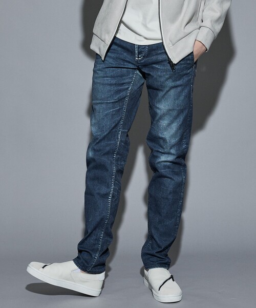 5351 POUR LES HOMMES ジーンズ 「25A/W」プリント テーパード デニム 