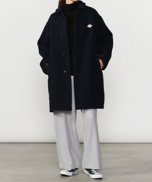Danton（ダントン） ステンカラーコート 36 ネイビー レディース
