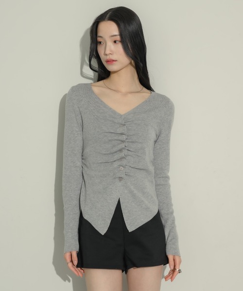 NEUNA（ヌナ） tシャツ フロントギャザートップス レディース