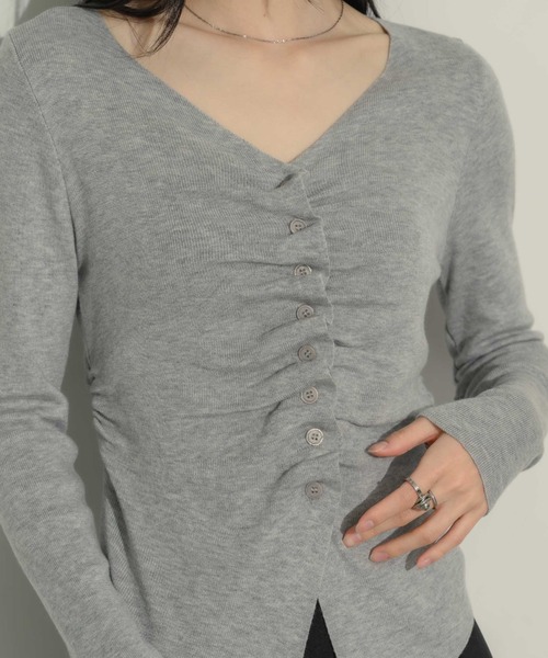 NEUNA（ヌナ） tシャツ フロントギャザートップス レディース