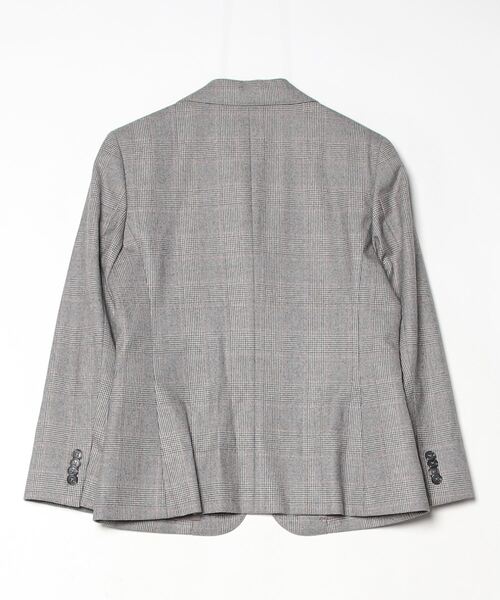 「BROOKS BROTHERS」 チェック柄テーラードジャケット 4 グレー レディース