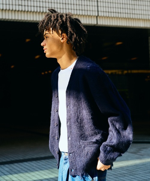TOWNCRAFT（タウンクラフト） カーディガン DAMAGED SOLID SHAGGY