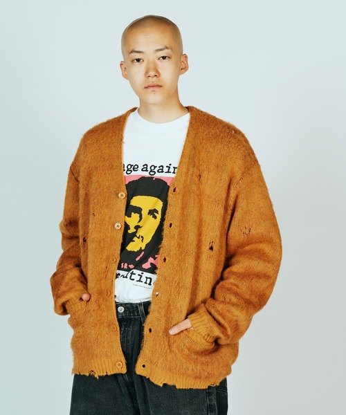 TOWNCRAFT（タウンクラフト） カーディガン DAMAGED SOLID SHAGGY