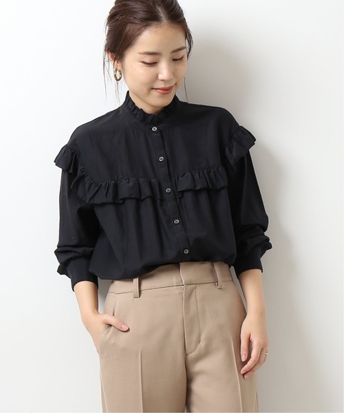Spick&amp;Span スピックアンドスパン ブラウス ブラック 黒 サイズ:FREE | 25春夏 レーシー ホックブラウス / ボレロ 長袖 クルーネック クロップド丈 シアー コットン | トップス シャツ レイヤード 羽織り【レディース】【中古】 Spick & Span - Spick&Span スピックアンドスパン ブラウス ブラック