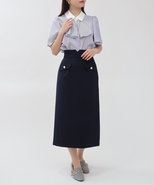 「ASTORIA ODIER」 半袖シャツ SMALL ネイビー レディース_画像8