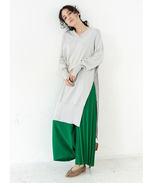 「OSMOSIS」 長袖ニット ONE SIZE ベージュ レディース_画像2