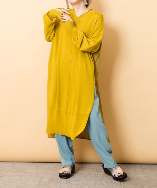 「OSMOSIS」 長袖ニット ONE SIZE ベージュ レディース_画像4