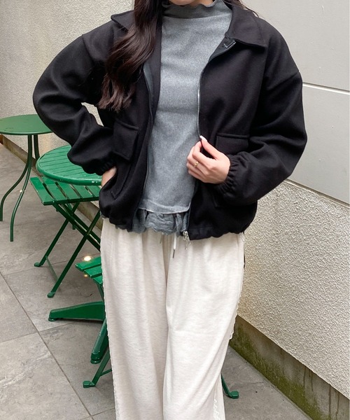 Mejoul ブルゾン アウター 「2025秋冬新作」ボリューム袖ポケット付き