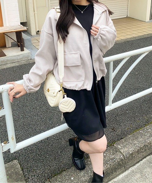 Mejoul ブルゾン アウター ボリュームスリーブポケット付きダブル