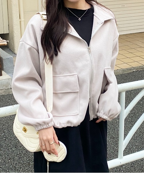 Mejoul ブルゾン アウター ボリュームスリーブポケット付きダブル