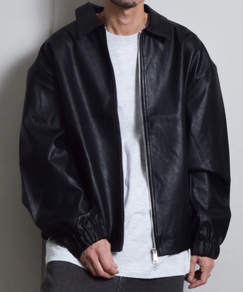 【虎徹】サブサエティー スタジャン レザージャケット ブルゾン メンズ DOUBLE STEAL（ダブルスティール） ブルゾン アウター オーバーサイズ