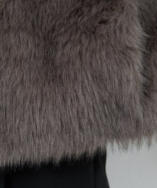 GALLARDAGALANTE グレー ファーベスト ガリャルダガランテ GALLARDAGALANTE フェイクカシミヤベスト （gray