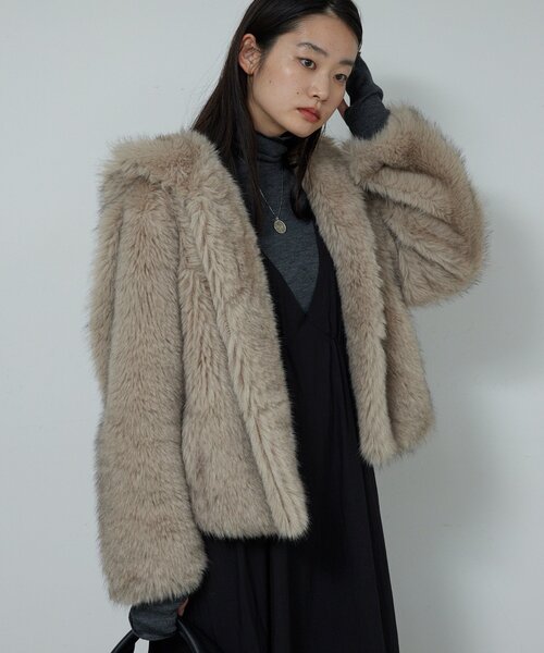 GALLARDAGALANTE グレー ファーベスト ガリャルダガランテ GALLARDAGALANTE フェイクカシミヤベスト （gray