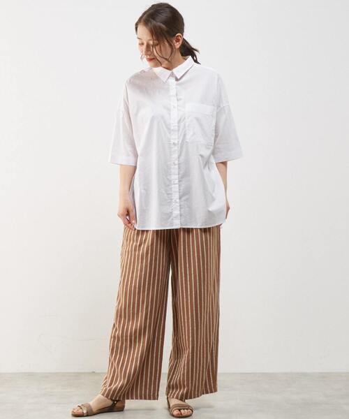 「MELROSE claire」 半袖シャツ FREE オフホワイト レディース_画像2