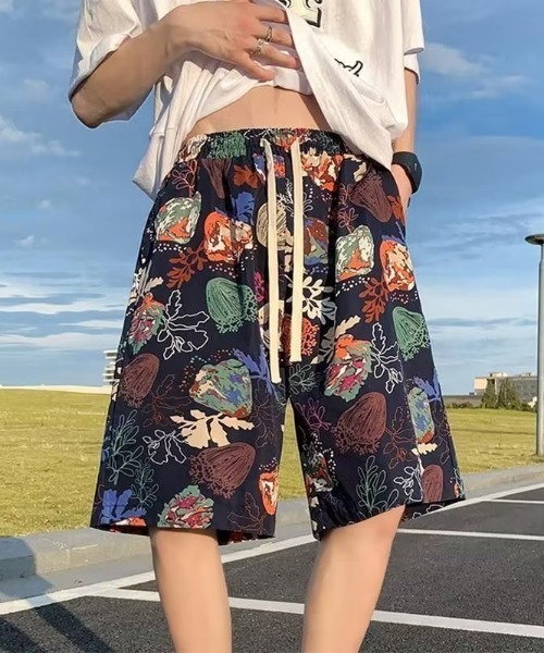 「CELENA BEATS」 ハーフパンツ L ネイビー メンズ_画像3