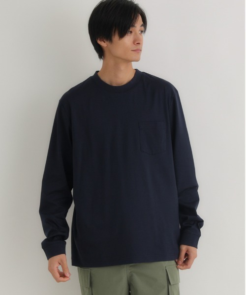 back number ロンT ブラック　Lサイズ BACK NUMBER tシャツ 「BACK NUMBER」シルケット加工胸ポケットロング