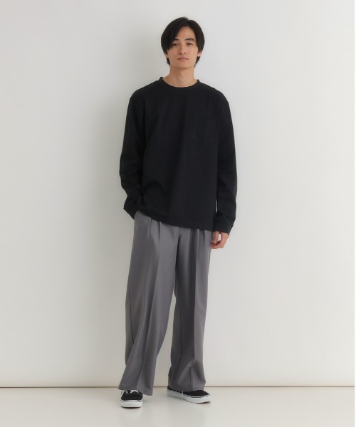 back number ロンT ブラック　Lサイズ BACK NUMBER tシャツ 「BACK NUMBER」シルケット加工胸ポケットロング
