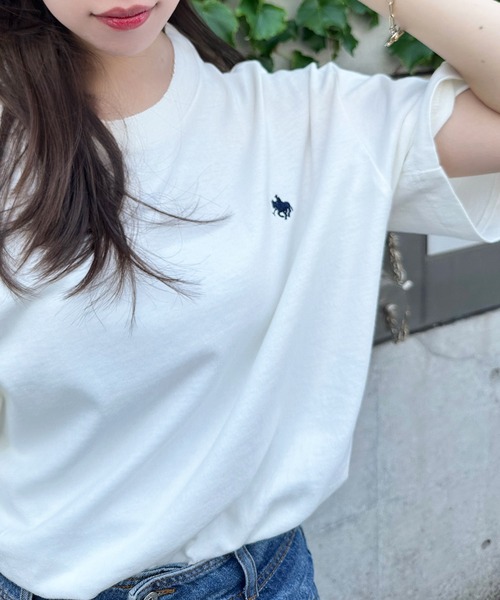 「POLO BCS」 半袖Tシャツ L ネイビー レディース_画像2