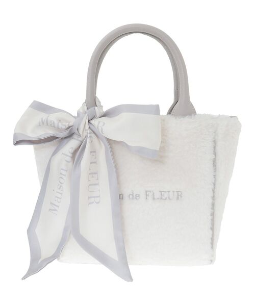 Maison de FLEUR トートバッグ スカーフ付きボア2WaySトート