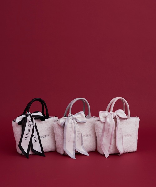 メゾンドフルール　2wayショルダーバッグ　トート　ハンド　ピンク　スカーフ付き メゾン ド フルール Maison de FLEUR スカーフ付き2Wayバッグ （ピンク