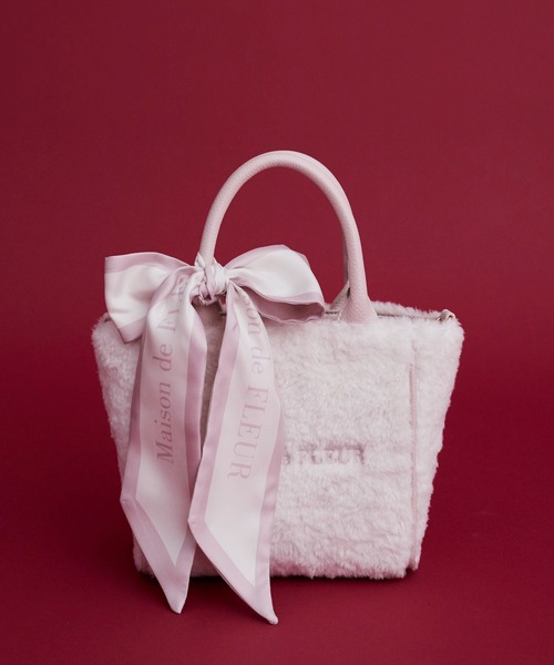Maison de FLEUR（メゾンドフルール） トートバッグ スカーフ付きボア