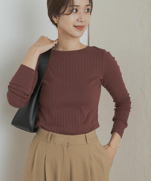 アーバンリサーチ ITEMS Vネック ワイド カットソー クロップド 長袖 F スムース】長袖VネックTシャツ[品番：LOSW0000104]｜CLOTHY（クロシィ