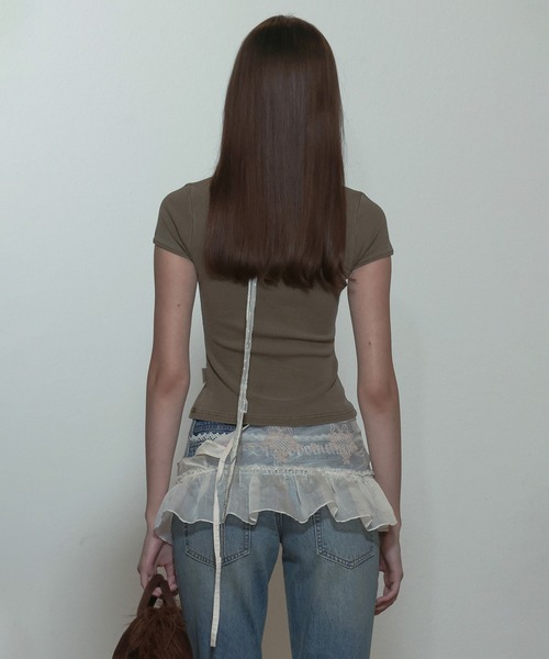 「SCULPTOR」 半袖カットソー MEDIUM ブラウン レディース_画像7