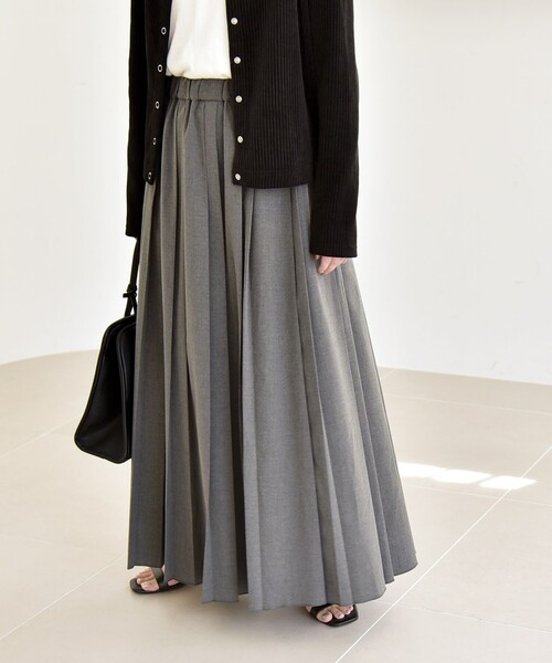 quaranciel スカート quaranciel: ランダム プリーツ マキシ スカート