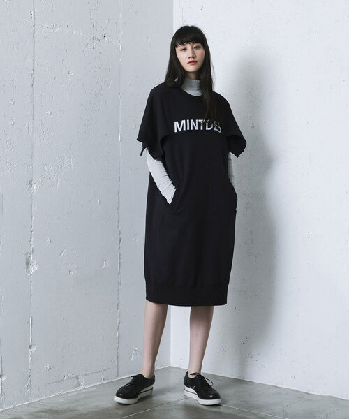 「mintdesigns」 半袖ワンピース 2 グレー レディース_画像2