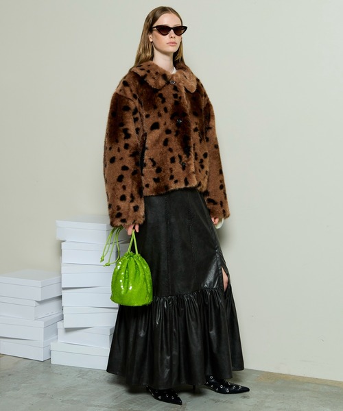 MAISON SPECIAL ヒョウ柄モッズコート /FREE 大人アニマル柄 MAISON SPECIAL(メゾンスペシャル)｜Animal Pattern Faux Fur Coat