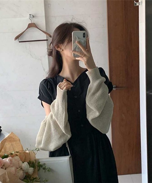 「a lot of love」 半袖ワンピース FREE ブラック レディース_画像5