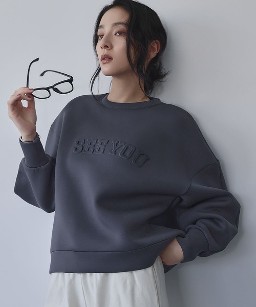 【MARK&LONA】　エンボスロゴスウェットプルオーバー　トレーナー　36 MARK&LONA】 エンボスロゴスウェットプルオーバー トレーナー 36