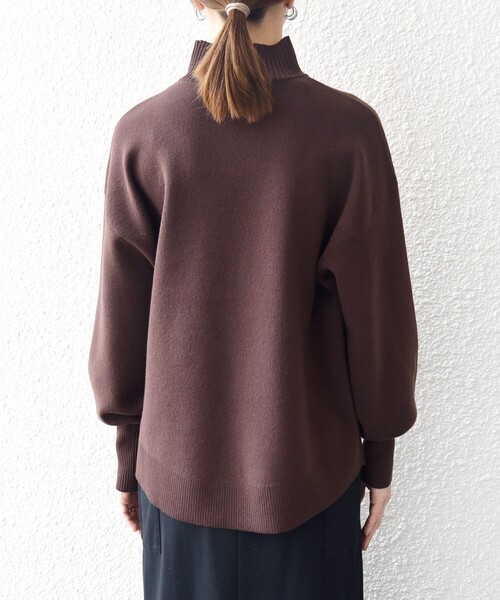 美品 セオリーリュクス ウール Uネック 長袖 リブ ニット ブラウン系 M KNIT WEAR LIBRARY | Theory luxe[セオリーリュクス]公式通販サイト