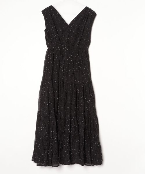 Her lip to ドット柄ノースリーブワンピース M ブラック レディース