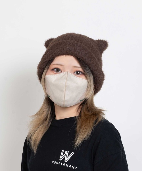 SVEC（シュベック） ニット帽 ニットキャップ 猫耳 スクエアニット