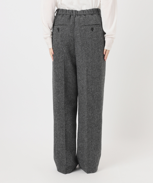 AT LAST&CO ウールスラックス ツイード 肉厚 ワイド B.C STOCK（ベーセーストック） スラックス パンツ 手洗い可