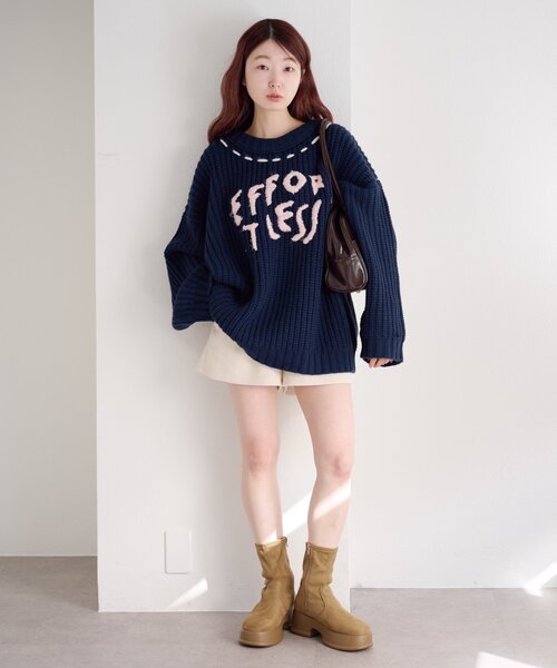 coco♡ kastane 配色ステッチニットガウン Toni – Cocoknits