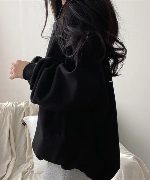 パーカー 月 ムーンモチーフバックプリント スウェットパーカー/韓国 ストリート オーバービッグサイズ レディース | lulufa | 12