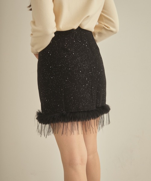 TITTY＆CO.（ティティーアンドコー） スカート ファー付きラメスカート