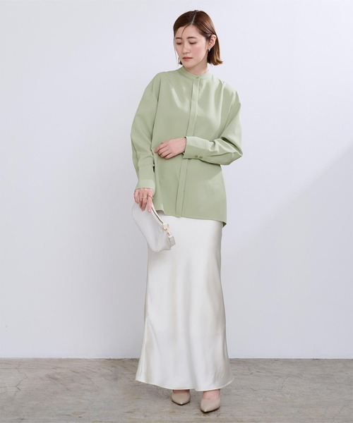 「ur's」 長袖ブラウス L グリーン レディース_画像8