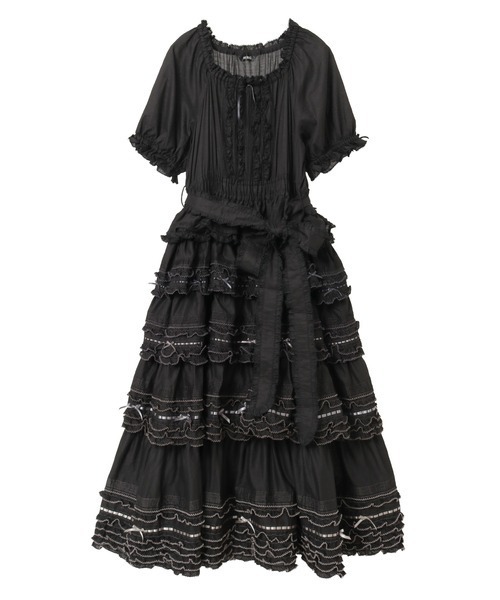 PINK HOUSE（ピンクハウス） ワンピース 配色フリル使いワンピース