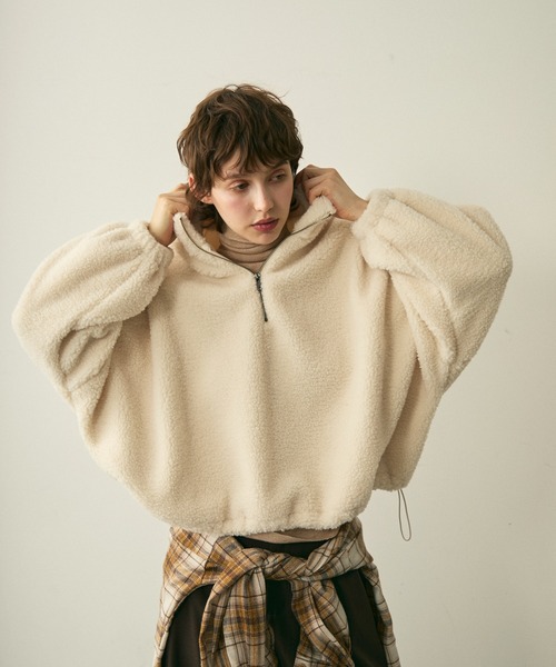 full/fill. ブルゾン アウター half zip boa pullover / ハーフジップ