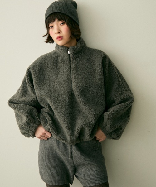 full/fill. ブルゾン アウター half zip boa pullover / ハーフジップ