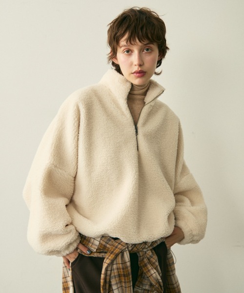 full/fill. ブルゾン アウター half zip boa pullover / ハーフジップ