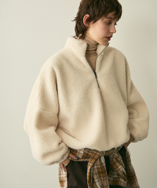 full/fill. ブルゾン アウター half zip boa pullover / ハーフジップ