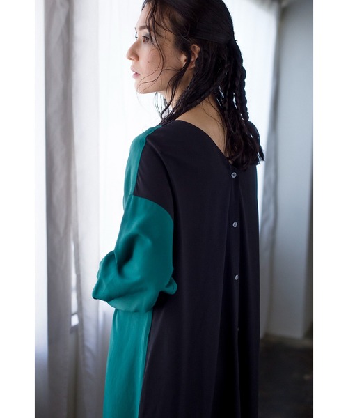 「OSMOSIS」 シャツワンピース ONE SIZE ブラック レディース_画像8